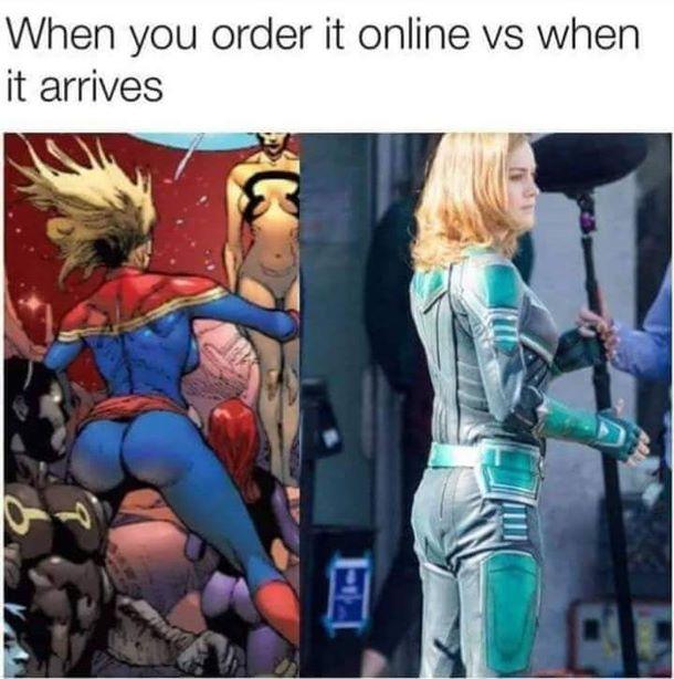 Captain Marvel Online v Reality