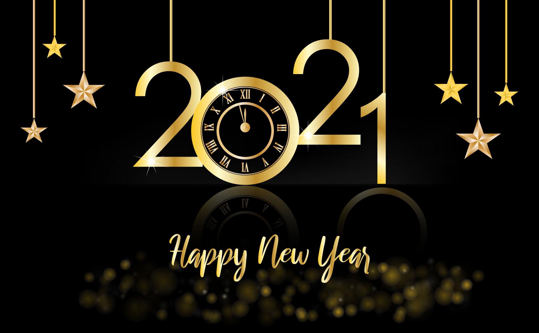 happy-new-year-2021-gold-and-black-background-with-a-clock-and-stars-vector