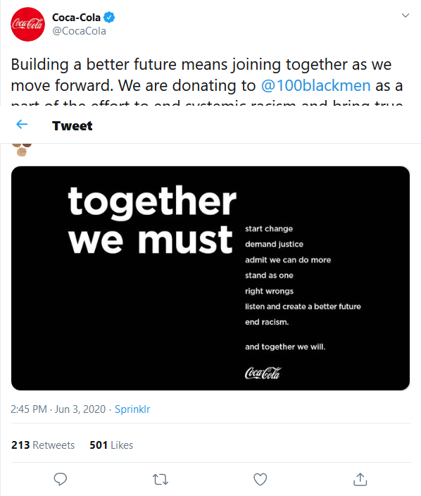 Screenshot_2020-06-06 Coca-Cola on Twitter Building a better future means joining together as we move forward We are donati[...]