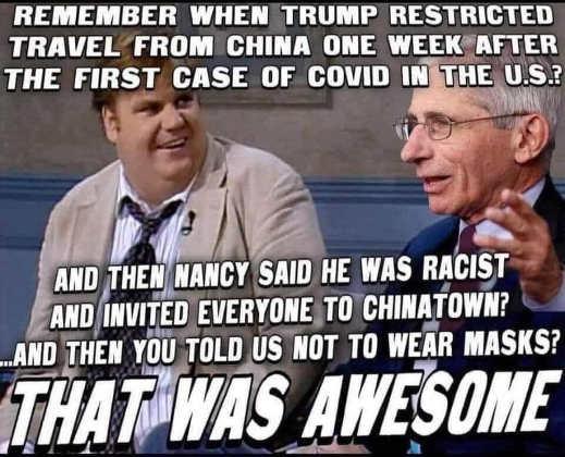 chris-farley-dr-fauci-remember-when-trump-restricted-travel-china-nancy-racist-masks-awesome