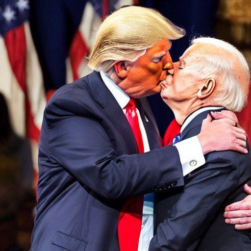 Trump Kissing Biden